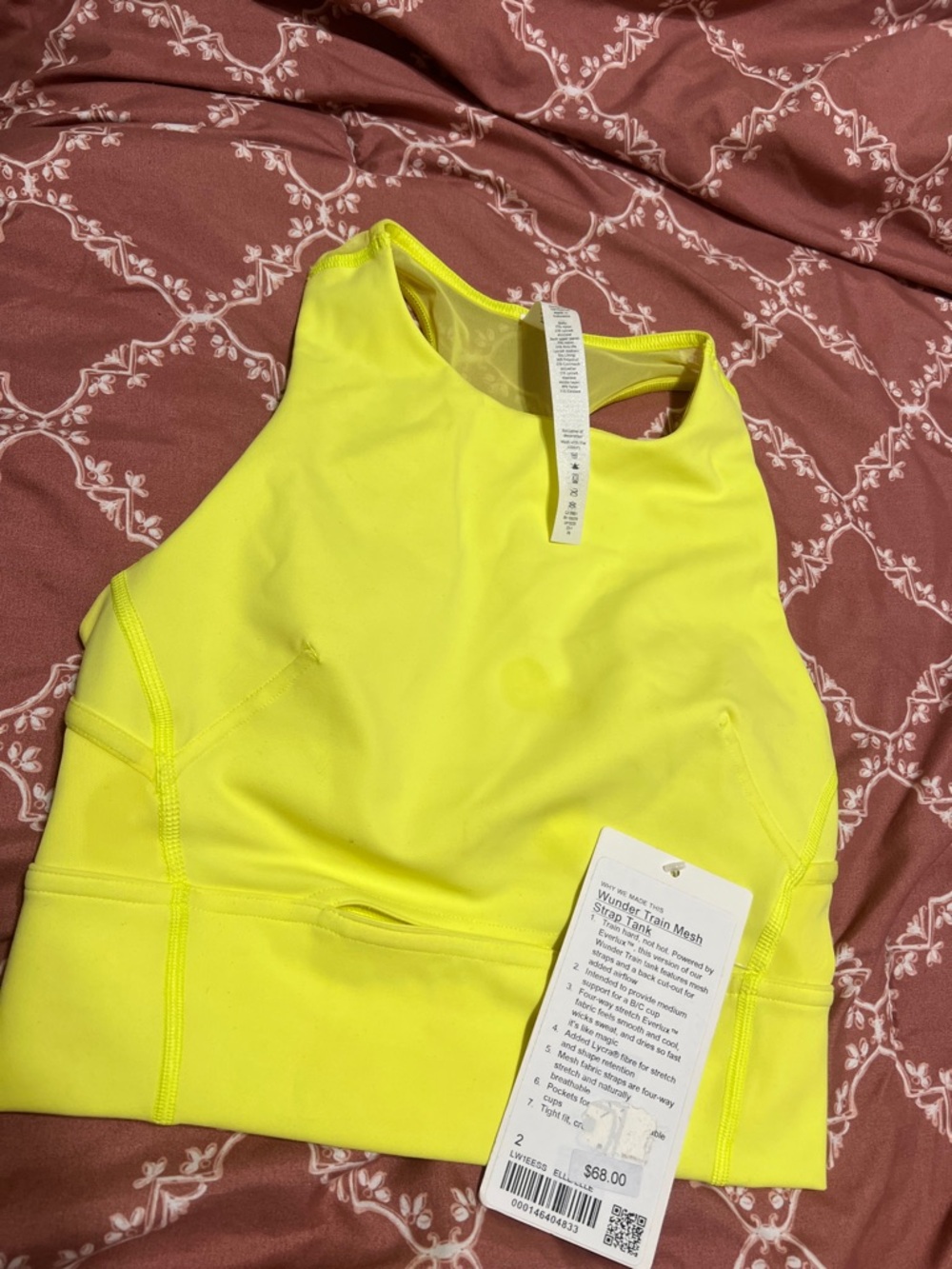 lululemon athletica Neon Yellow Racerback Sports Bra Top